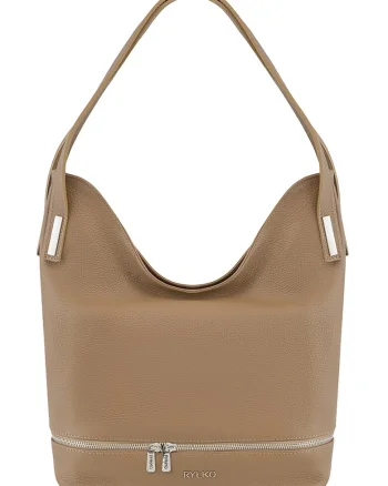 Geanta hobo din piele, Maro camel