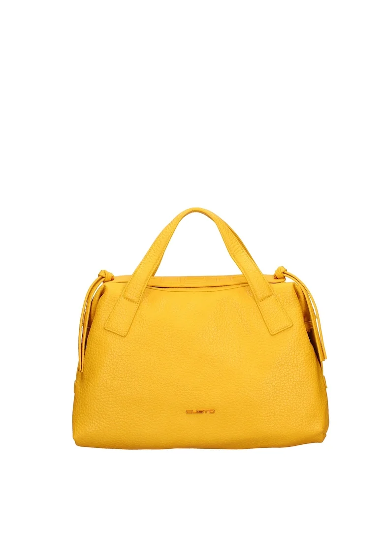 Geanta shopper de piele ecologica, Galben inchis