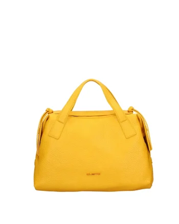 Geanta shopper de piele ecologica, Galben inchis