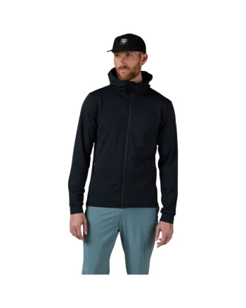 Bluza sport  MID LAYER STRETCH HOODIE, cu fermoar, pentru barbati, black, Negru