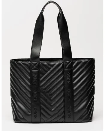 Geanta tote matlasata Becky, Negru