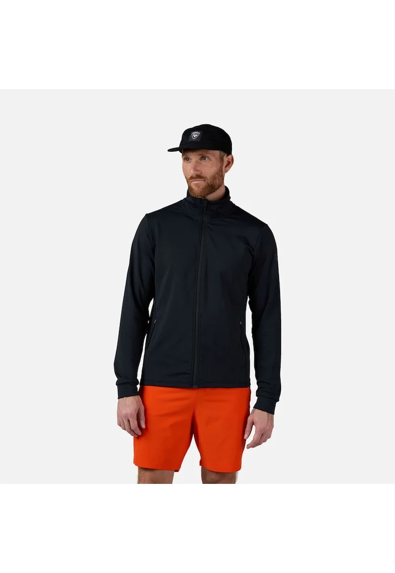 Bluza sport  MID LAYER STRETCH JKT, cu fermoar, pentru barbati, culoare negru, Negru
