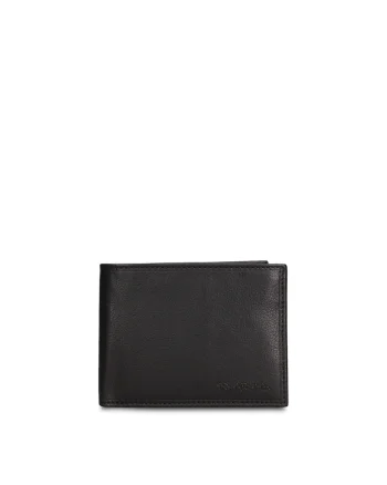 Portofel pliabil din piele Astero Plus, Negru