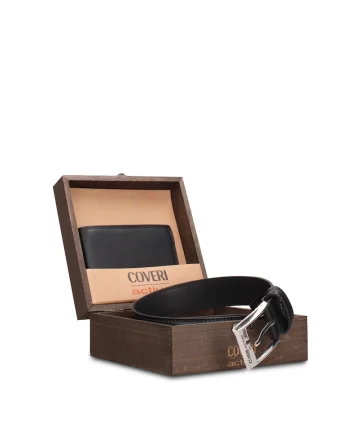 Set de portofel si curea Novalis Nova - 2 piese, Negru