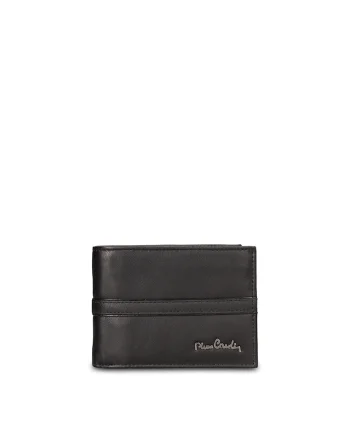 Portofel din piele Astero Plus, Negru