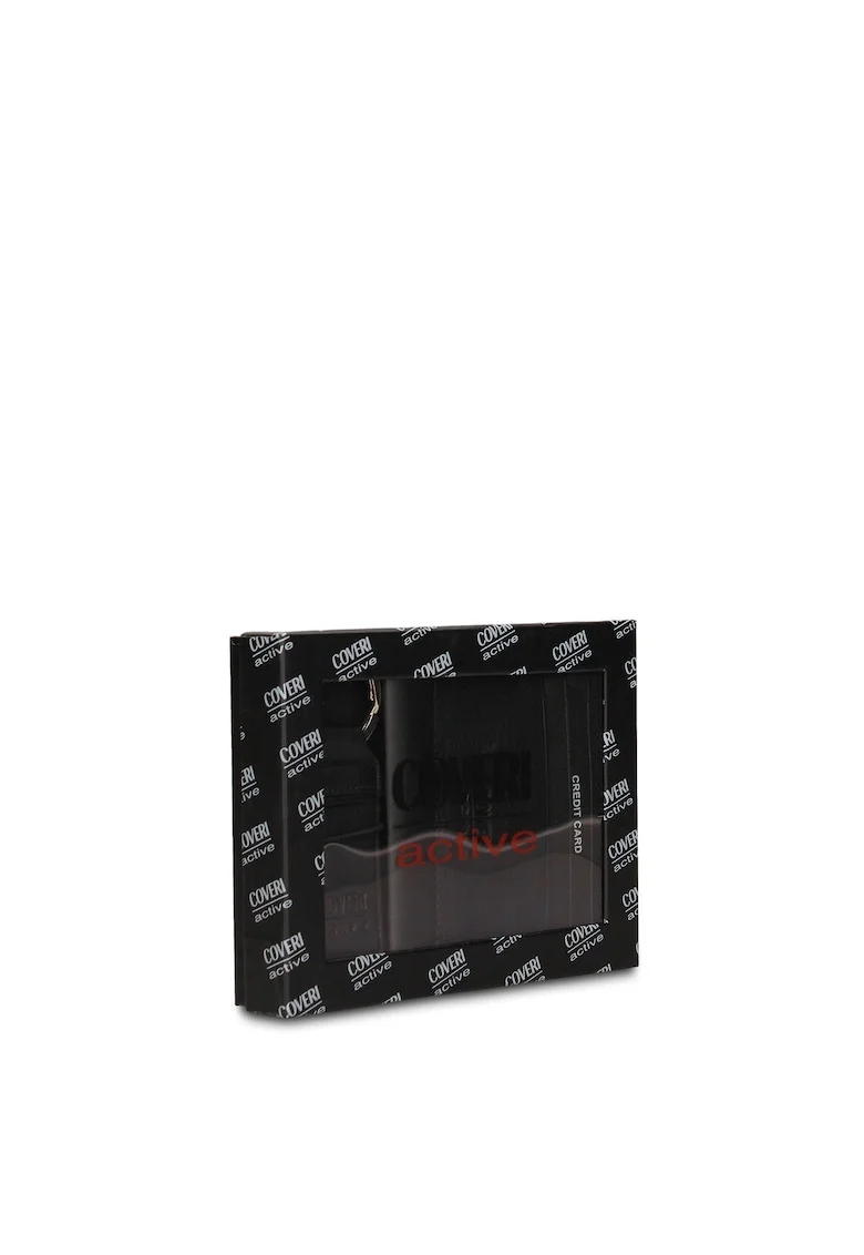 , Set de portcart de piele si breloc Novaris Ultra - 2 piese, Negru