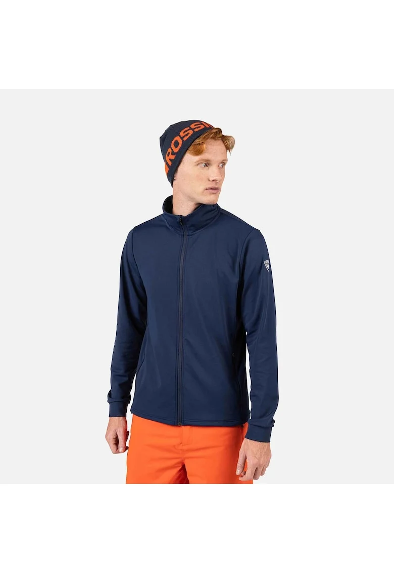 Bluza sport  MID LAYER STRETCH JKT, cu fermoar, pentru barbati, culoare albastru inchis, Albastru inchis