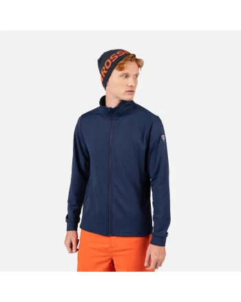 Bluza sport  MID LAYER STRETCH JKT, cu fermoar, pentru barbati, culoare albastru inchis, Albastru inchis