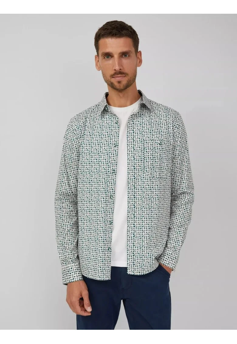 Cămașă bărbați,  Slim fit, imprimeu cu puncte, gri, Gri