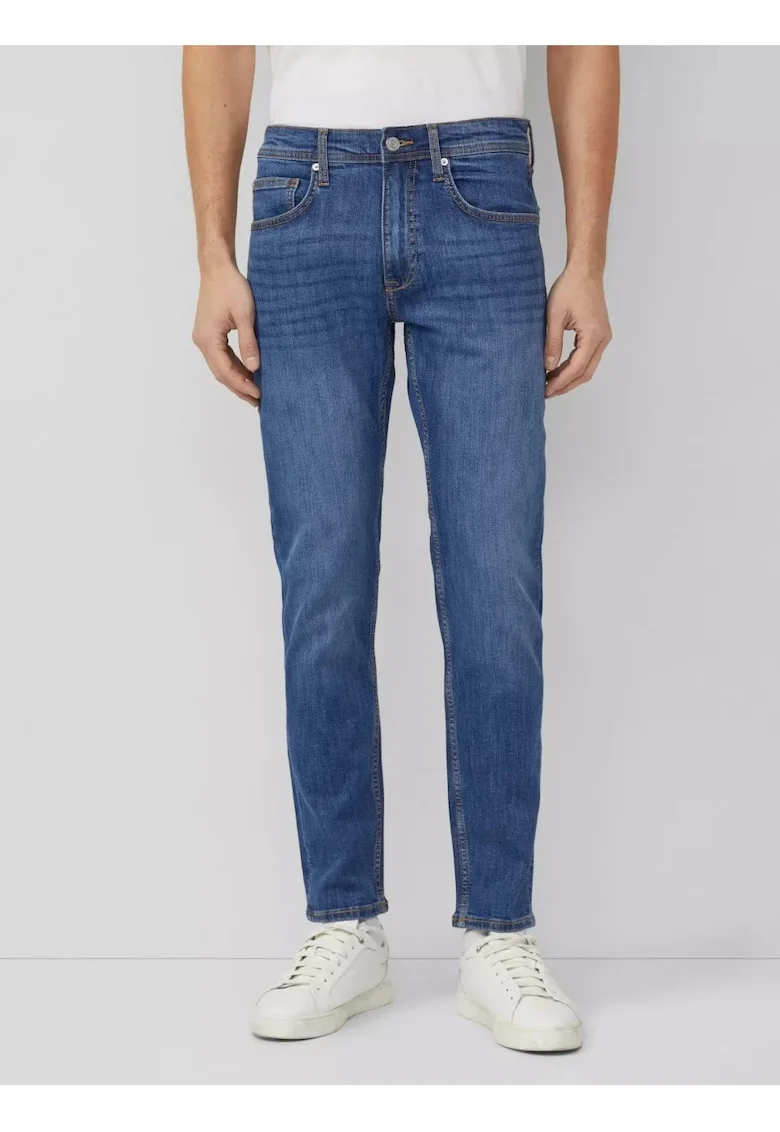 Blugi barbati Nelio, cu talie medie si croiala Slim fit, Albastru, W30 L32