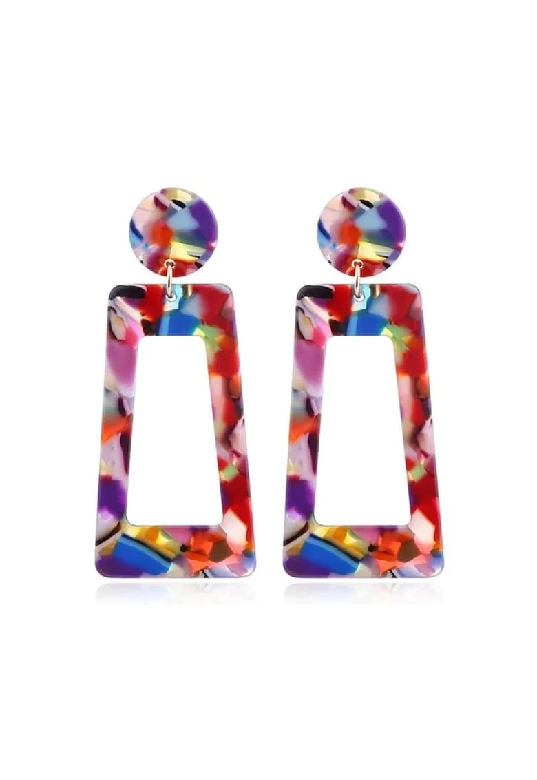 Cercei multicolori, trapez, Oluffa C7