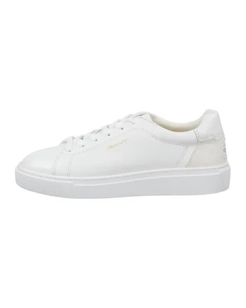 Pantofi sport low cut din piele, Alb optic