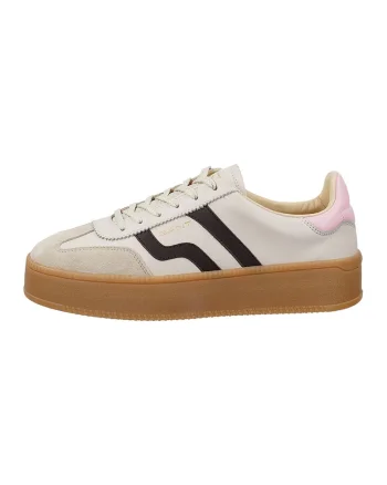 Pantofi sport din piele cu garnituri din piele intoarsa Cuzmani, Negru/Roz deschis/Bej