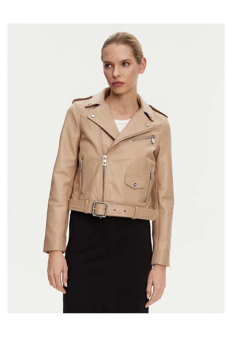 Geaca dama  bej, piele,