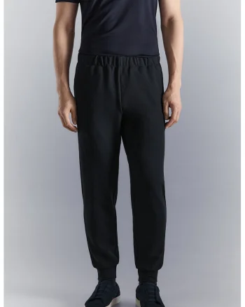 Pantaloni de trening cu model uni si terminatii elastice, Albastru ultramarin