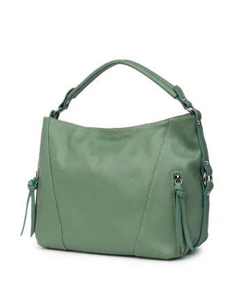 Geanta de dama,  Samira, piele naturala, verde fistic, 27x38x10cm, 27x38cm