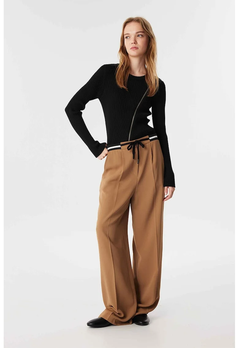 Pantaloni lejer cu snur, Maro camel