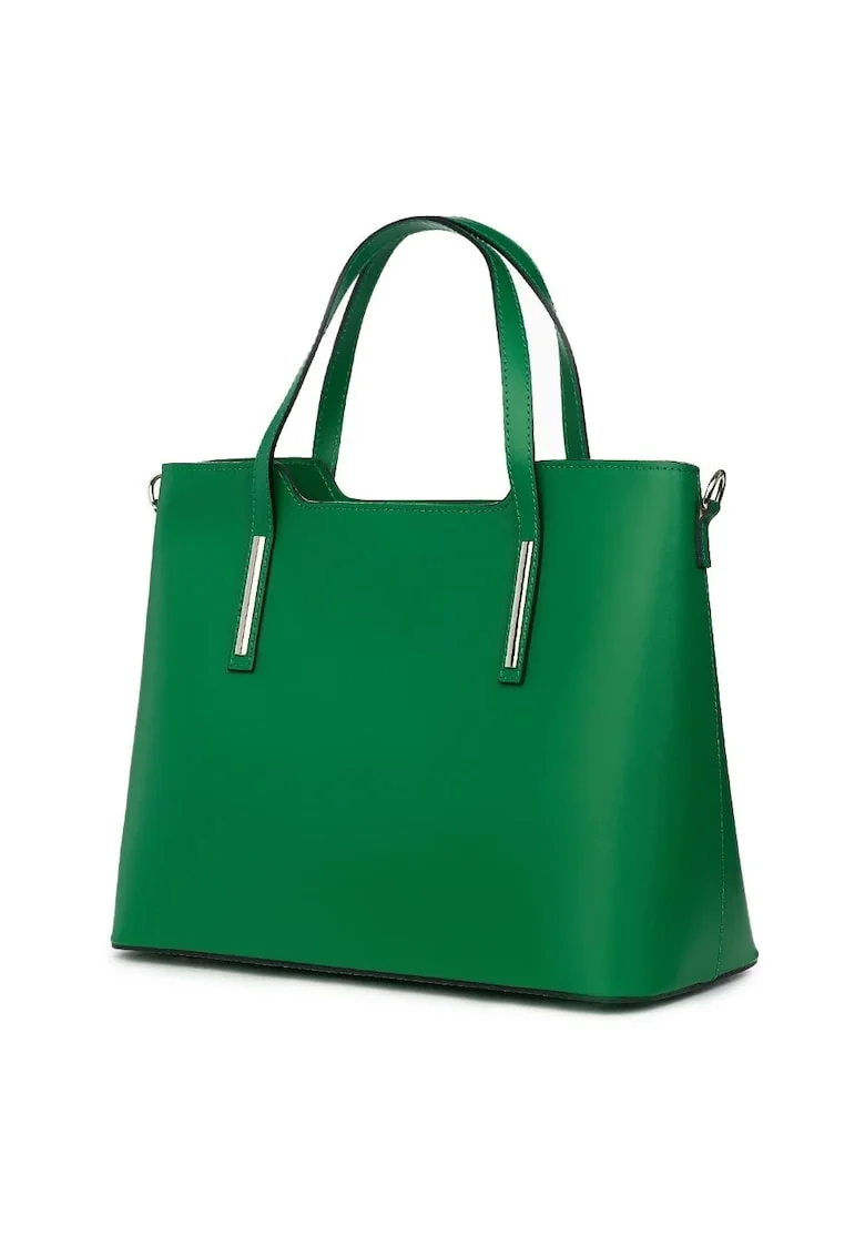 Geantă dama piele Ligia, verde, 27x37x15cm, două compartimente