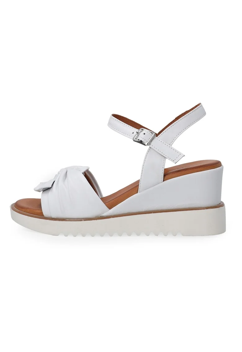 Sandale wedge cu nod decorativ