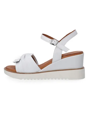 Sandale wedge cu nod decorativ