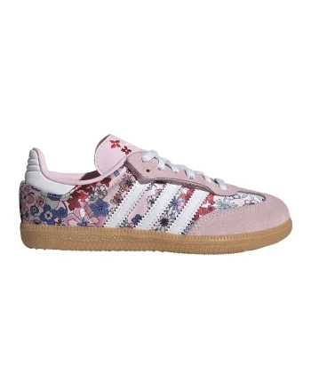 Pantofi sport Samba cu garnituri din piele intoarsa si model, Albastru inchis/Roz pastel/Alb optic