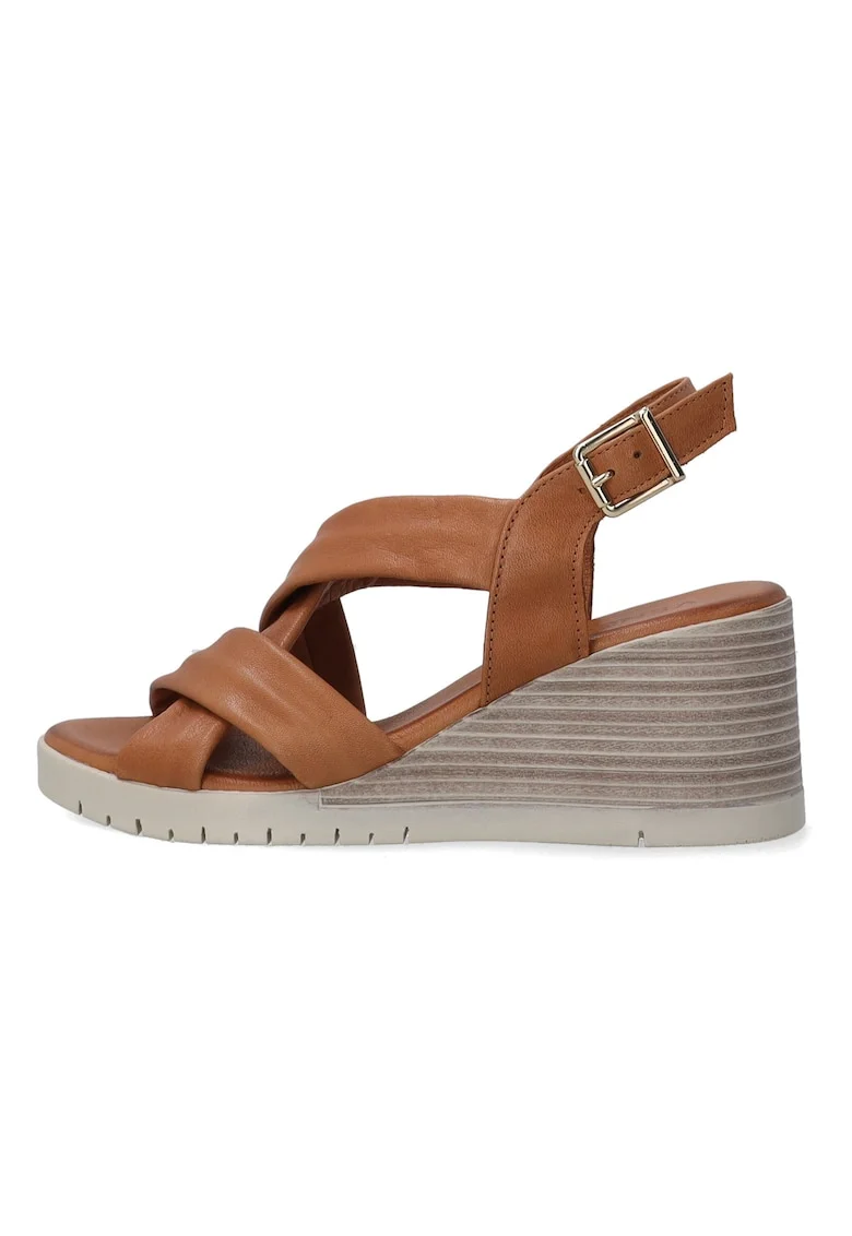 Sandale wedge din piele