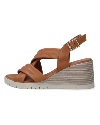 Sandale wedge din piele
