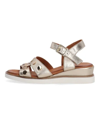 Sandale wedge cu detalii metalice