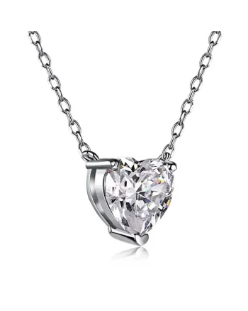 Colier Valentine's Heart Alb  Argint 925