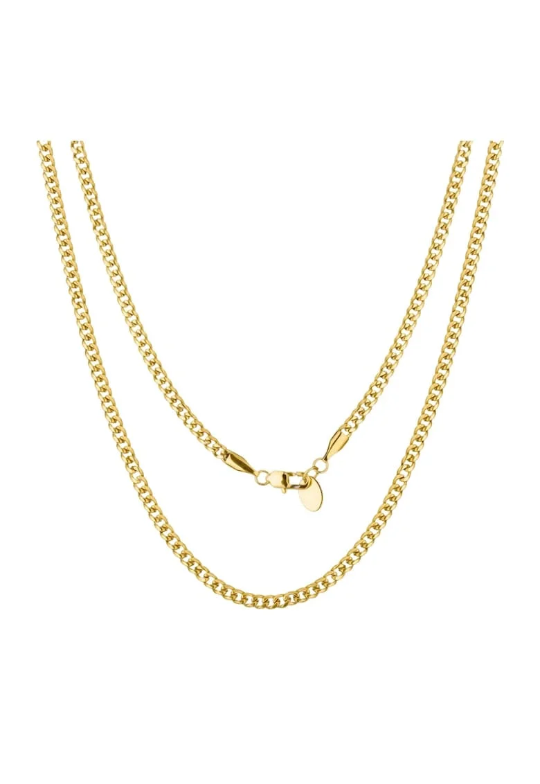 Lant Cuban Elements din Otel Inoxidabil GOLD, pentru barbati, 4mm
