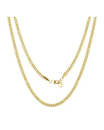 Lant Cuban Elements din Otel Inoxidabil GOLD, pentru barbati, 4mm