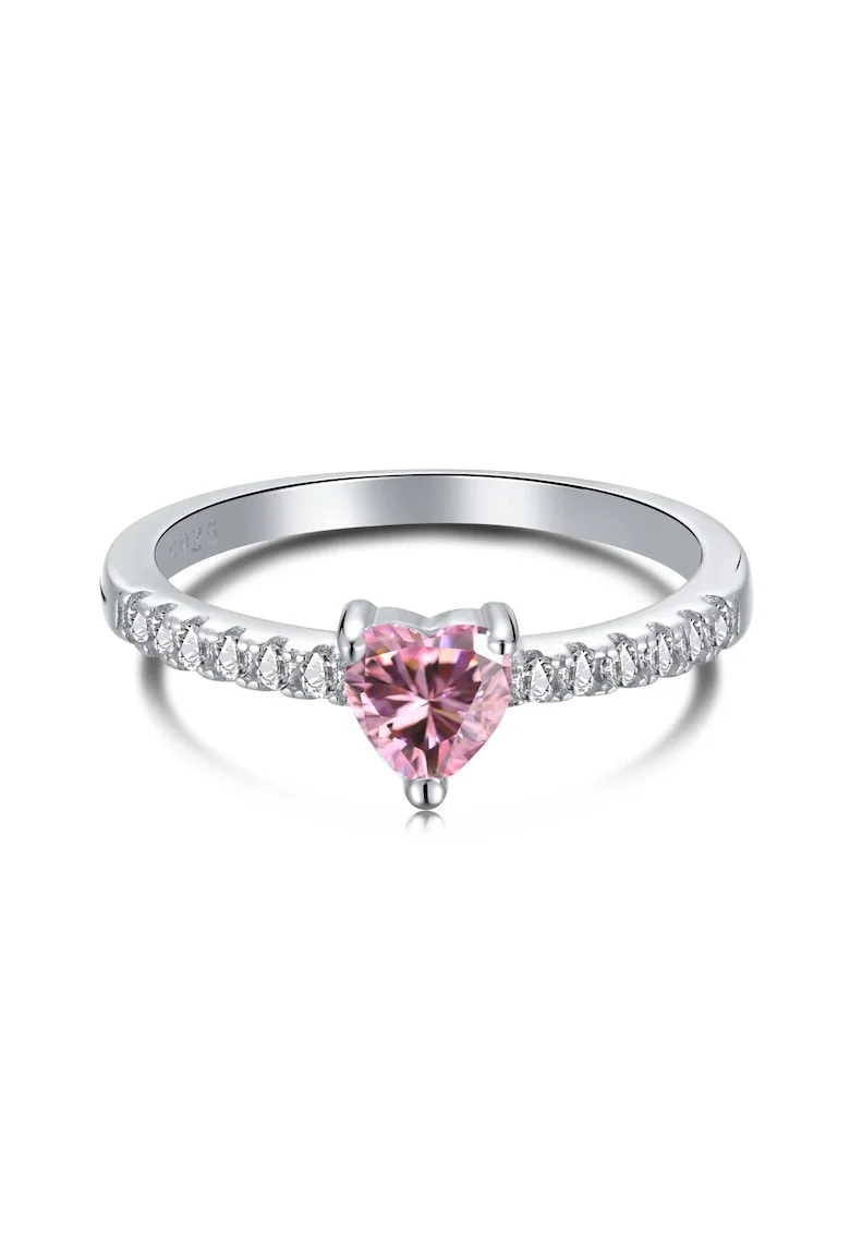 Inel Glamour din Argint cu Zirconiu Roz, pentru femei,