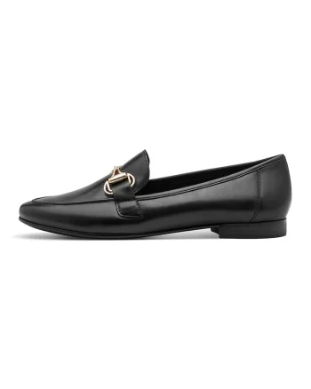 Mocasini din piele cu detalii metalice, Negru