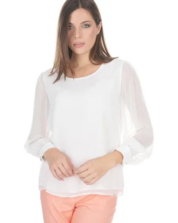 Bluza alba din sifon