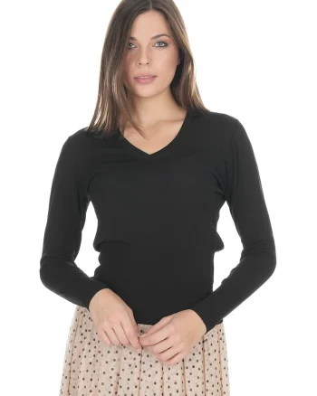 Bluza uni cu decolteu in V