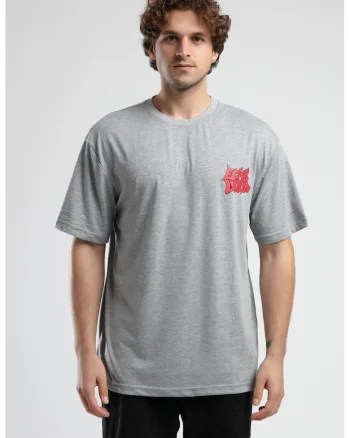 Tricou cu logo si decolteu la baza gatului, BRYANT, Gri, Gri