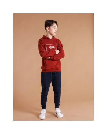 Pantaloni baieti din bumbac, cu sireturi, Albastru