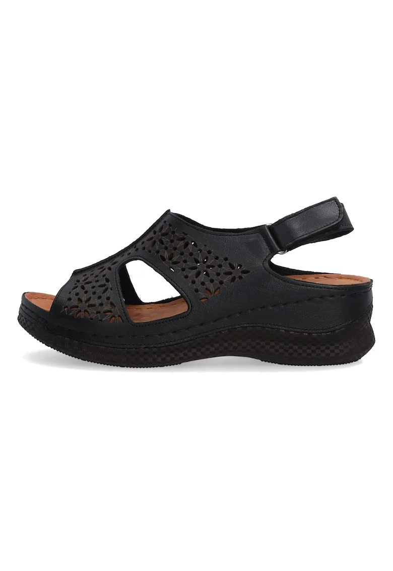 Sandale demi-wedge si inchidere cu velcro