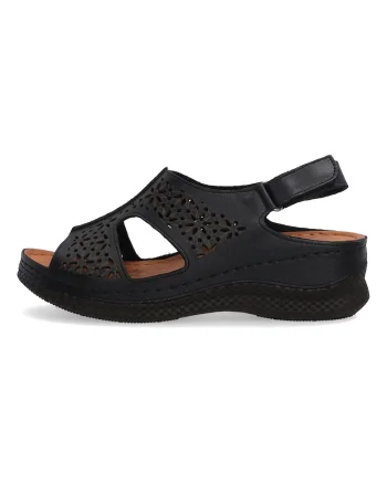 Sandale demi-wedge si inchidere cu velcro