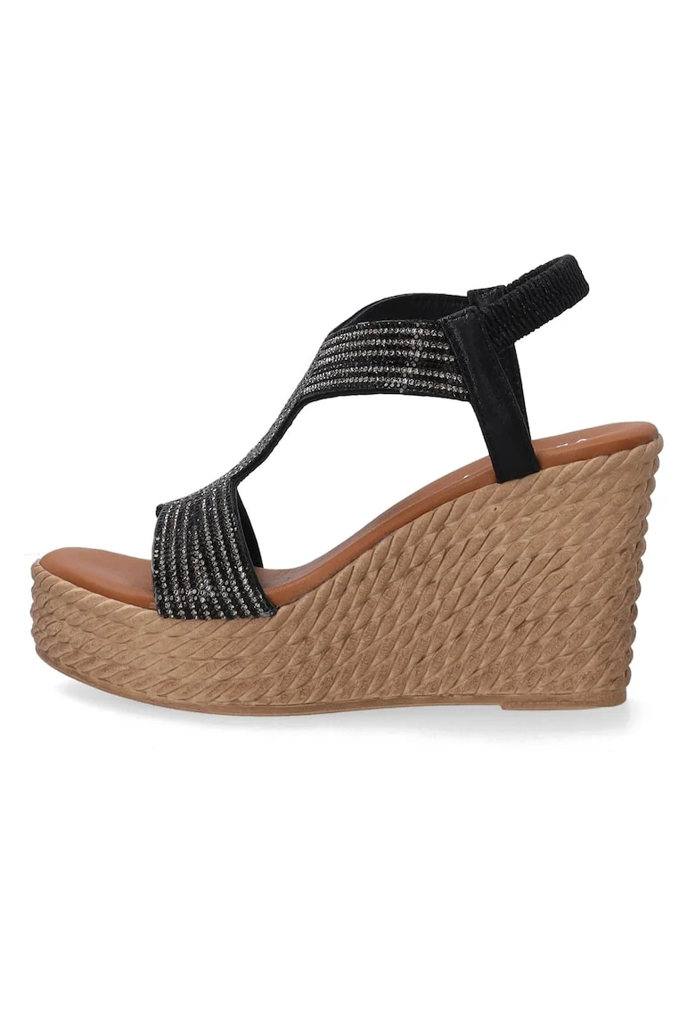 Sandale wedge cu cristale