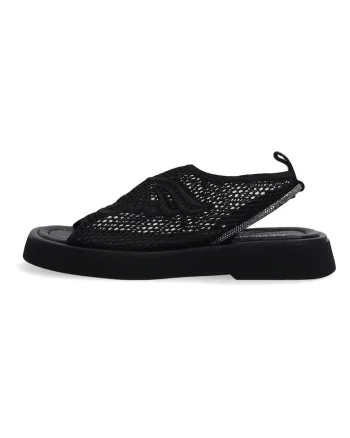 Sandale din plasa cu model brodat
