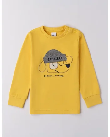 Bluza de bumbac cu broderie, Galben