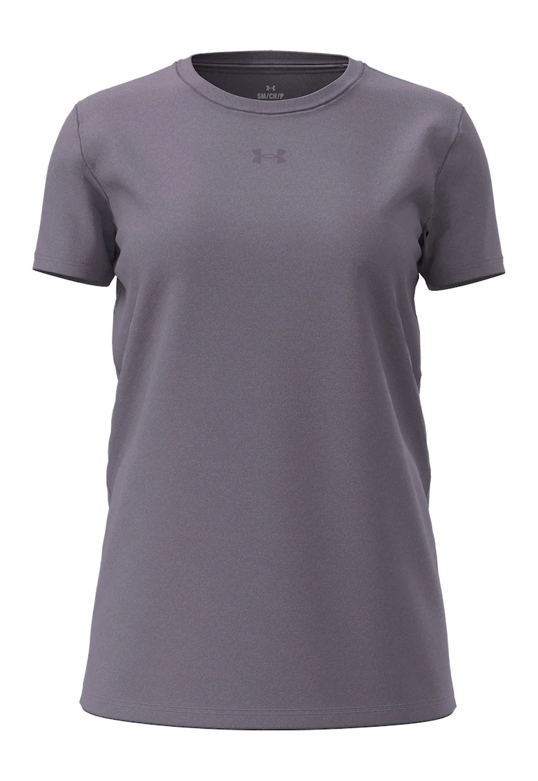 Tricou cu decolteu la baza gatului si logo discret, Lila pal