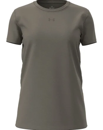 Tricou cu decolteu la baza gatului si logo discret, Kaki pal