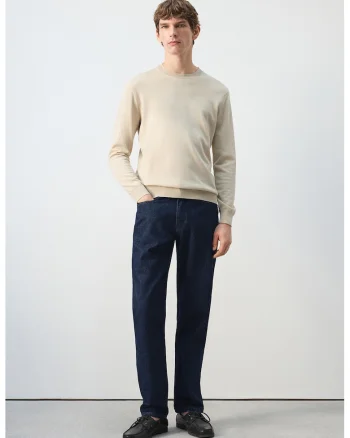 Blugi regular fit cu talie medie, Bleumarin