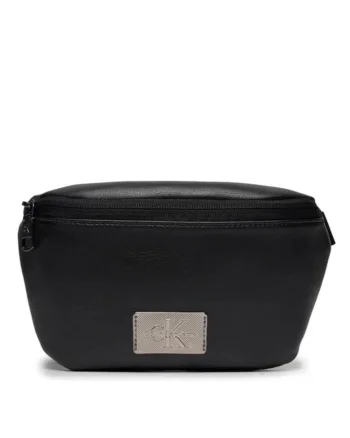 Borseta Unisex,  Negru, Logo Metalic, Piele Ecologica 2363, Negru
