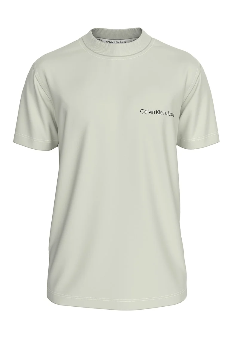Tricou cu imprimeu logo, Alb fildes