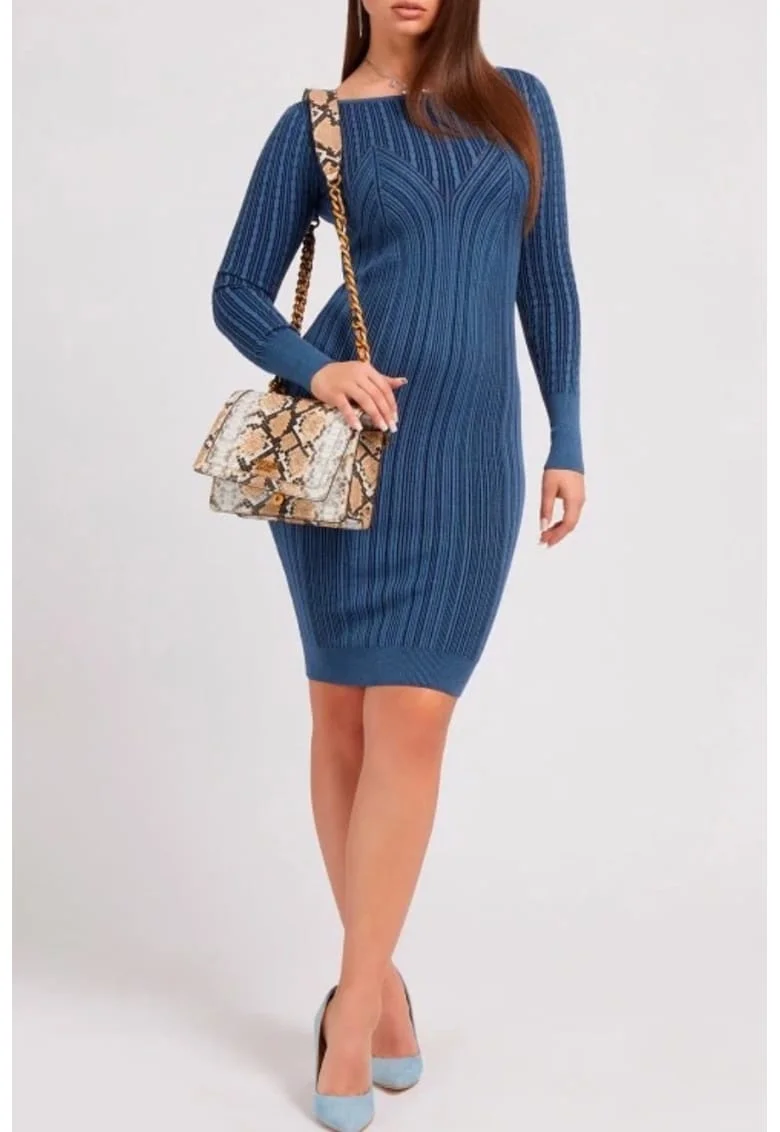 Rochie Dama,  Cambrata, Albastru marina`, Albastru aquamarin