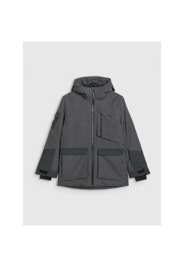 Geaca de snowboard  unisex, membrana 8000, neagra, poliester