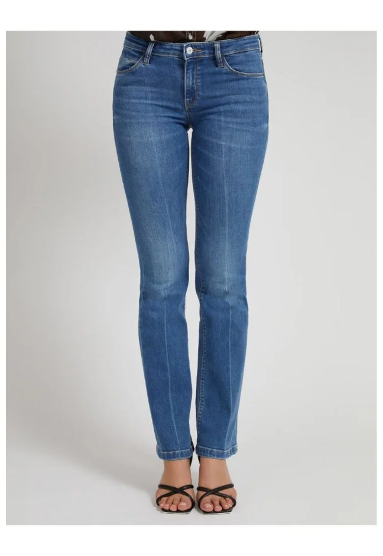 Pantaloni denim dama,  Albastru, Cu talie medie, W27-L32 Albastru